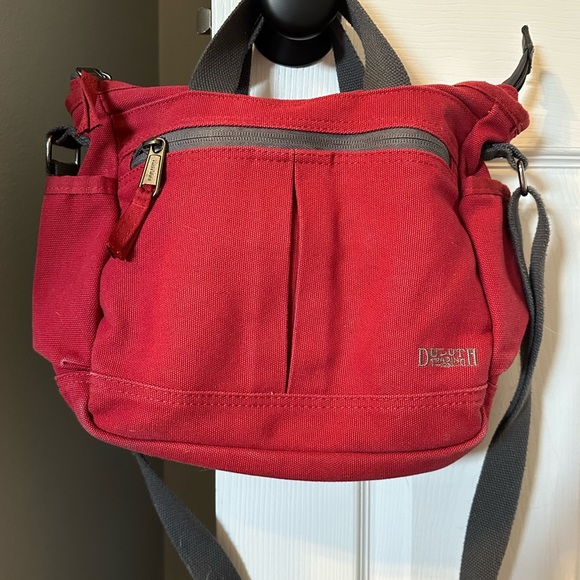 Duluth Trading Co Handbags - Red Canvas Travel Crossbody Bag by Duluth Trading Co.